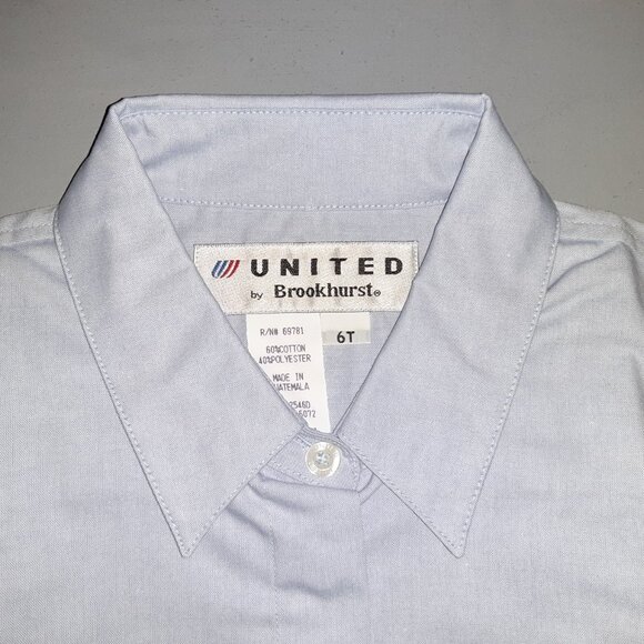 Vintage c2004 UAL Flight Attendant Uniform Shirt * LS Blue ** NEW **  Size 6 T - Picture 4 of 8